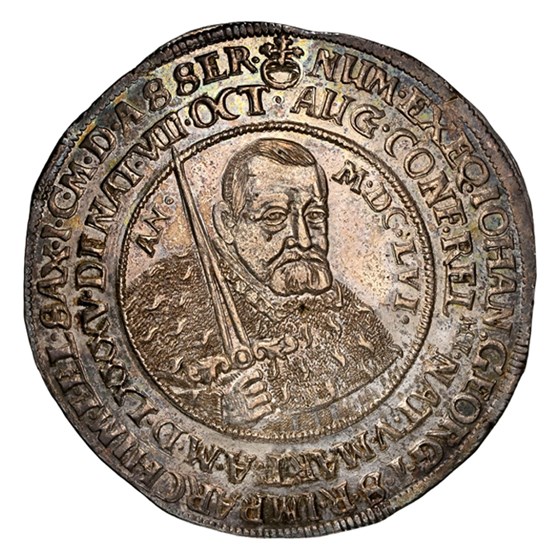 1656 Germany Silver Taler Georg I MS-64 NGC (Sax-Alb)