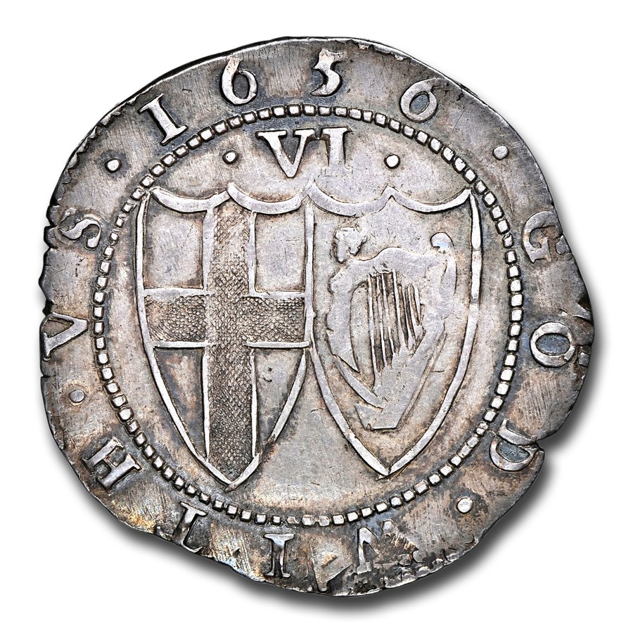 Buy 1656 GB Silver Sixpence Commonwealth MS64 APMEX