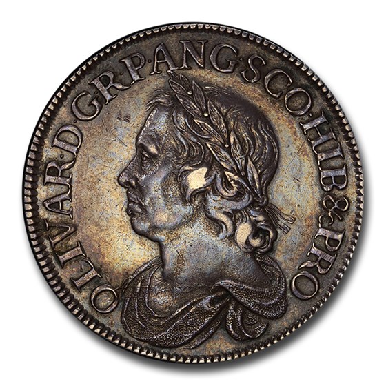 1658/7 Great Britain Silver Crown Oliver Cromwell AU-58 PCGS