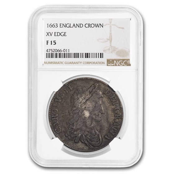 1663 Great Britain Silver Crown Charles II Fine-15 NGC 1663 Great Britain Silver Crown Charles II Fine-15 NGC