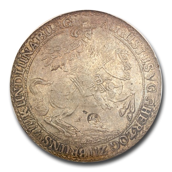 1664 Germany Silver 1 1/2 Thaler August II AU-55 NGC 1664 Germany Silver 1 1/2 Thaler August II AU-55 NGC