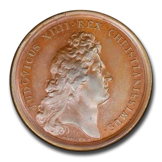 1666 France Science Medal Louis XIV MS-61 PCGS (Brown) 1666 France Science Medal Louis XIV MS-61 PCGS (Brown)