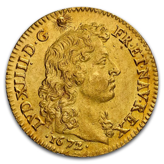 1672-A France Gold Louis d'Or Louis XIV MS-63 NGC