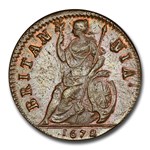 1672 Great Britain Farthing Charles II MS-63 PCGS (Brown)