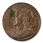 1673 Great Britain Halfpenny Charles II MS-63 PCGS (Brown)