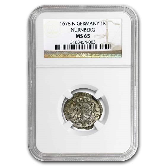 1678 Nürnberg Silver Kreuzer MS-65 NGC 1678 Nürnberg Silver Kreuzer MS-65 NGC