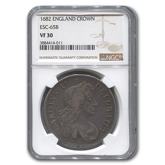 1682 Great Britain Silver Crown Charles II VF-30 NGC 1682 Great Britain Silver Crown Charles II VF-30 NGC
