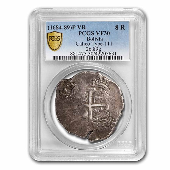 (1684-1689)P VR Bolivia Silver 8 Reales VF-30 PCGS (1684-1689)P VR Bolivia Silver 8 Reales VF-30 PCGS