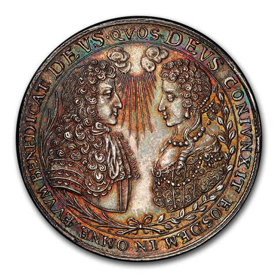1685 German States Bavaria Silver Medal 1/2 Thaler MS-63 PCGS 1685 German States Bavaria Silver Medal 1/2 Thaler MS-63 PCGS