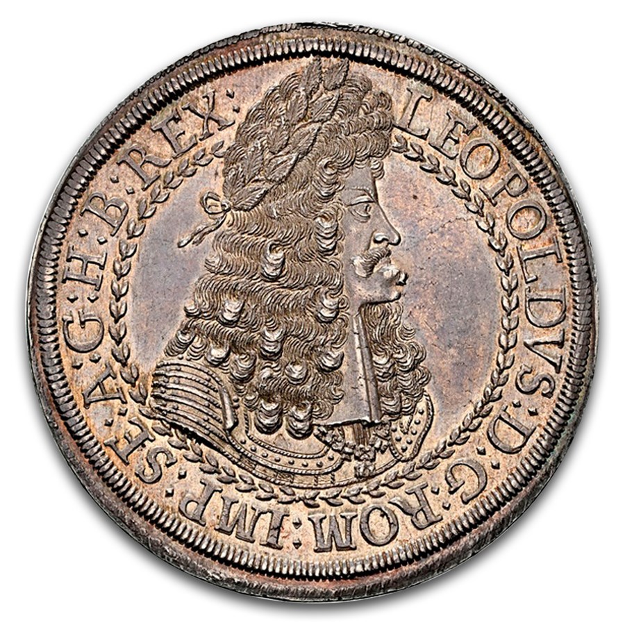 (1686-96) Austria Silver 2 Thaler Leopold MS-64 NGC