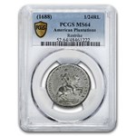 (1688) American Plantation Token 1/24 Real MS-64 PCGS (Restrike)
