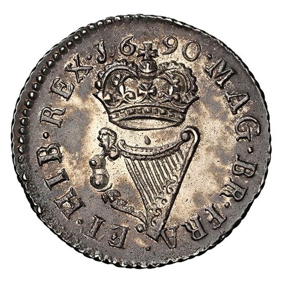 1690 Ireland Silver 1/2 Penny James II PF-62 NGC (Milled)