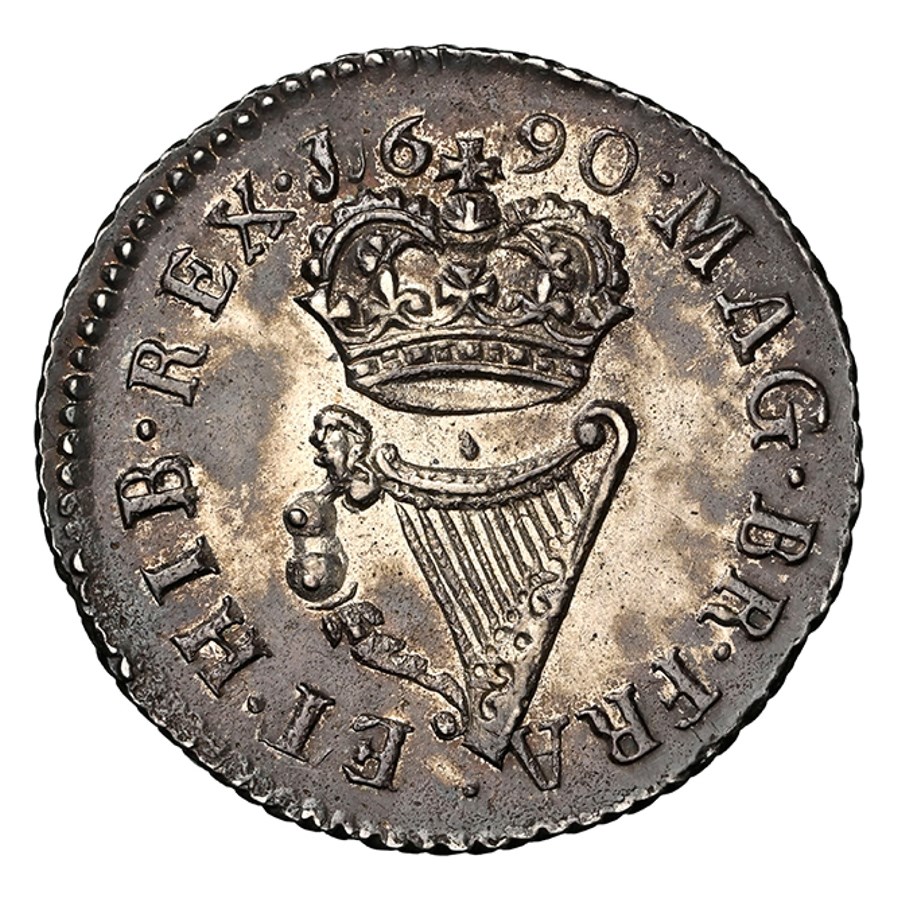 1690 Ireland Silver 1/2 Penny James II PF-62 NGC (Milled)