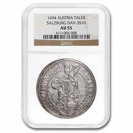 1694 Austrian States Salzburg Silver Taler AU-55 NGC 1694 Austrian States Salzburg Silver Taler AU-55 NGC