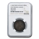 (1694) London Elephant Token 1/2 Penny MS-65 NGC (Thick, BN) (1694) London Elephant Token 1/2 Penny MS-65 NGC (Thick, BN)