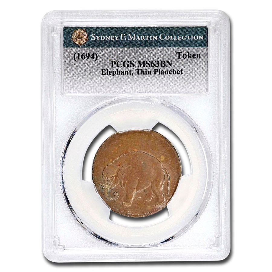 (1694) London Elephant Token MS-63 PCGS ( BN, Thin Planchet)