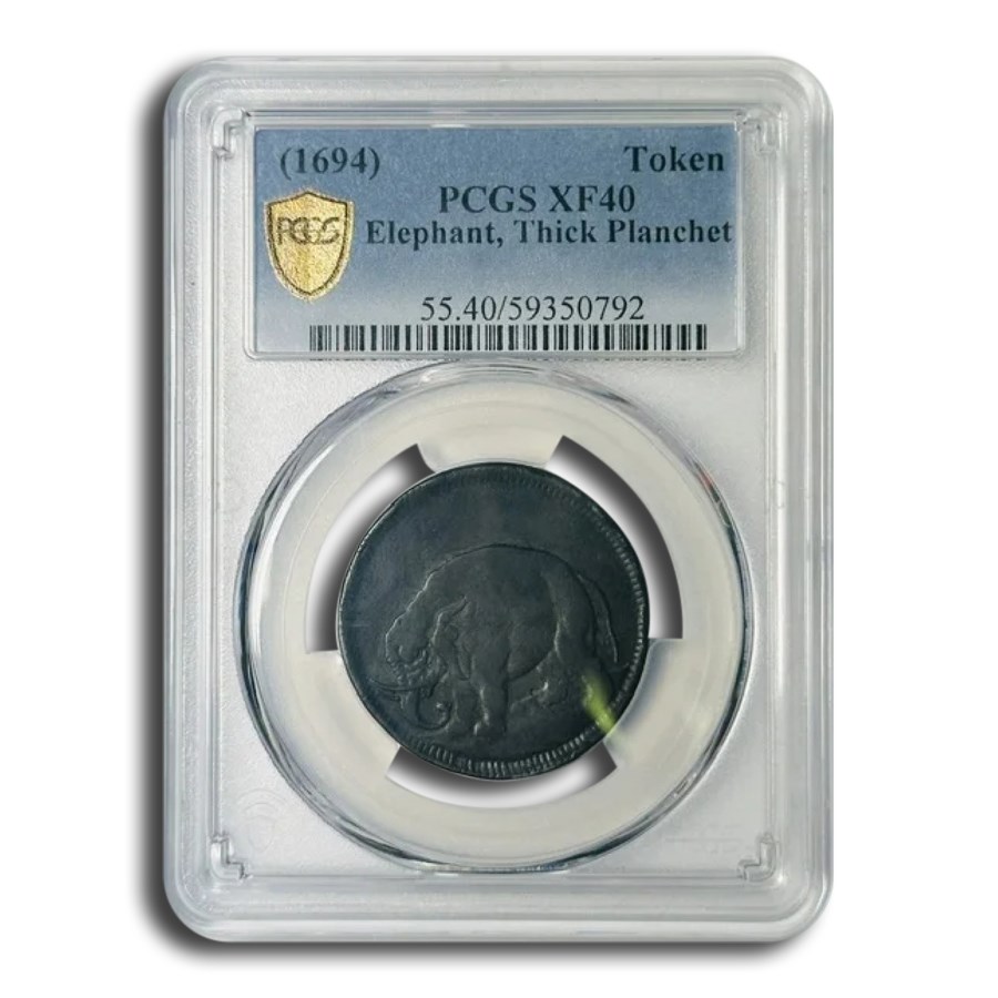 1694 London Elephant Token XF-40 PCGS (Brown)