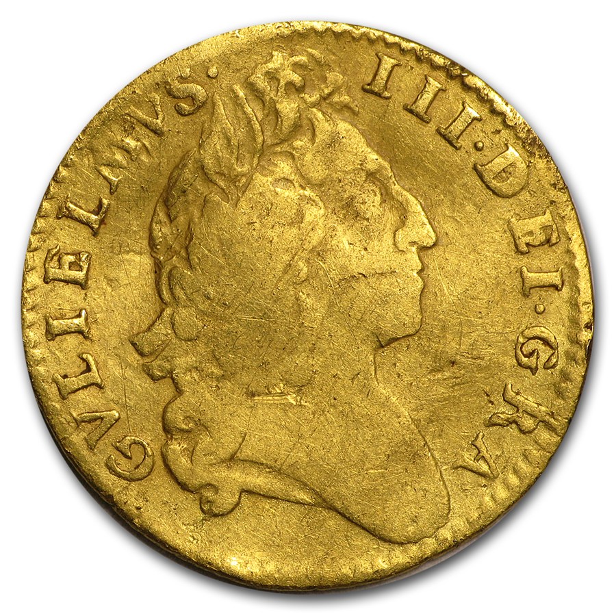 Buy 1701 Great Britain Gold Half Guinea William III VF Details | APMEX