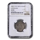 (1701) Nepal Silver Mohar AU-58 NGC