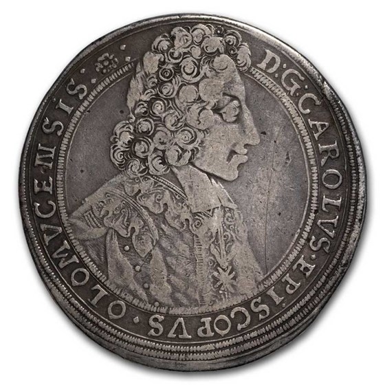 1703 Bishopric of Olomouc Silver Thaler Charles III VF 1703 Bishopric of Olomouc Silver Thaler Charles III VF