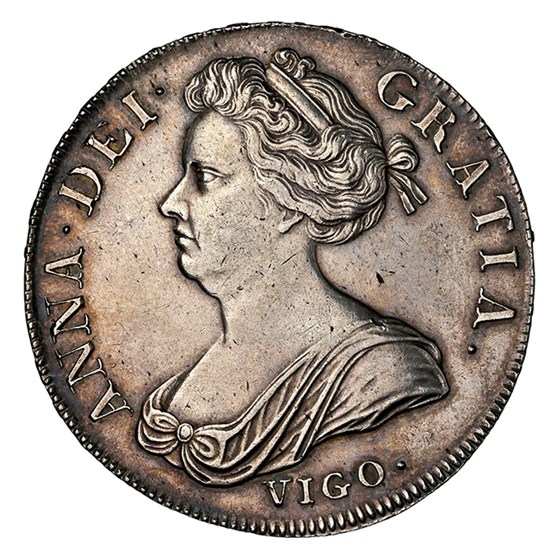 1703 Great Britain Silver Crown Anne AU-50 NGC