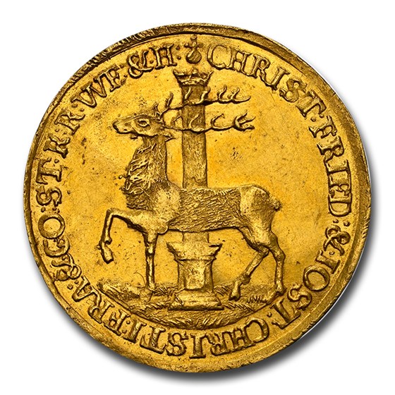 1706 Germany Gold Ducat MS-62 NGC (Stolberg) 1706 Germany Gold Ducat MS-62 NGC (Stolberg)