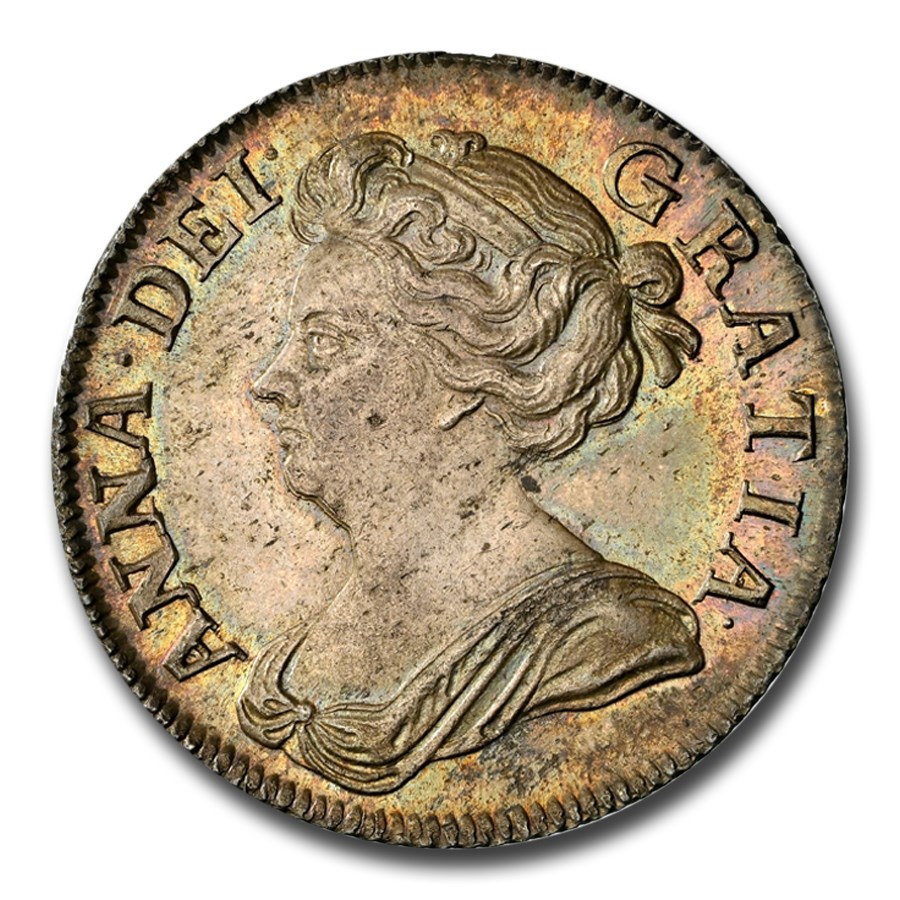 1708 Great Britain Silver Shilling Anne MS-64 NGC