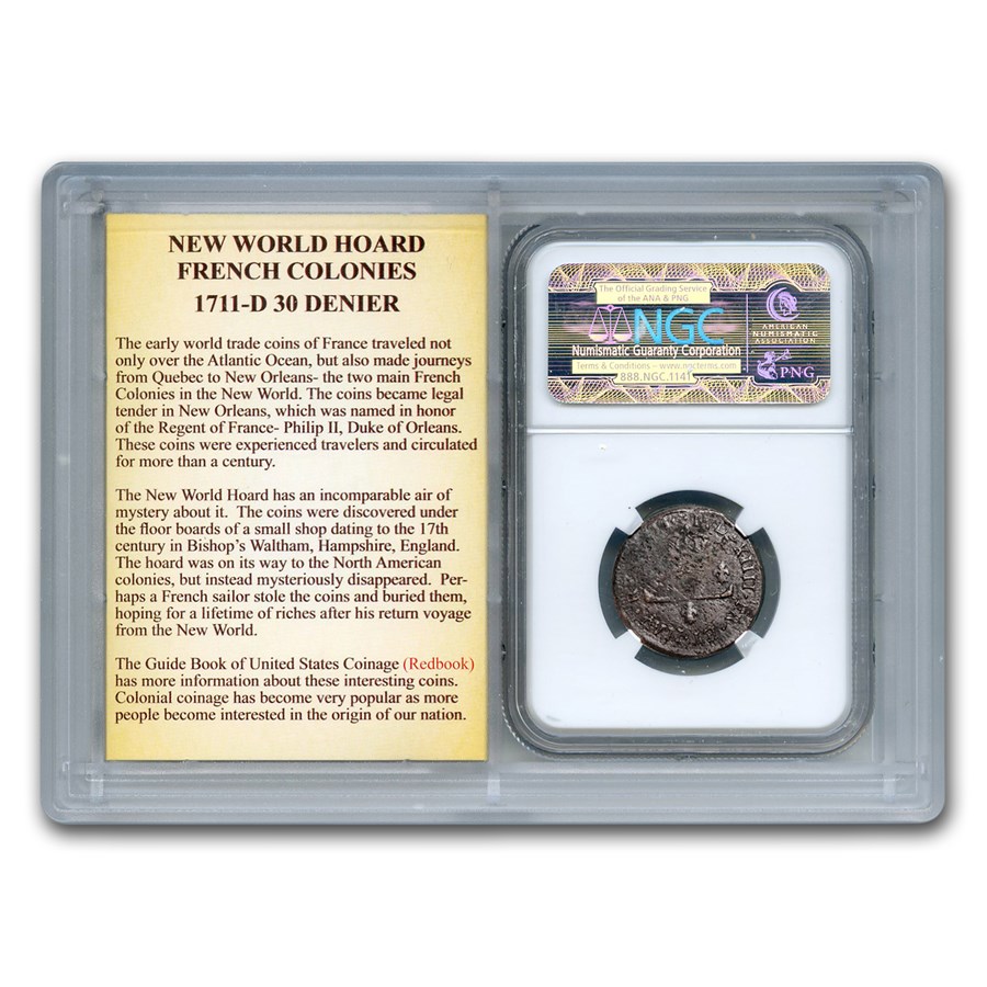 1711-D France Billon 30 Deniers Louis XIV Genuine NGC (Vault)