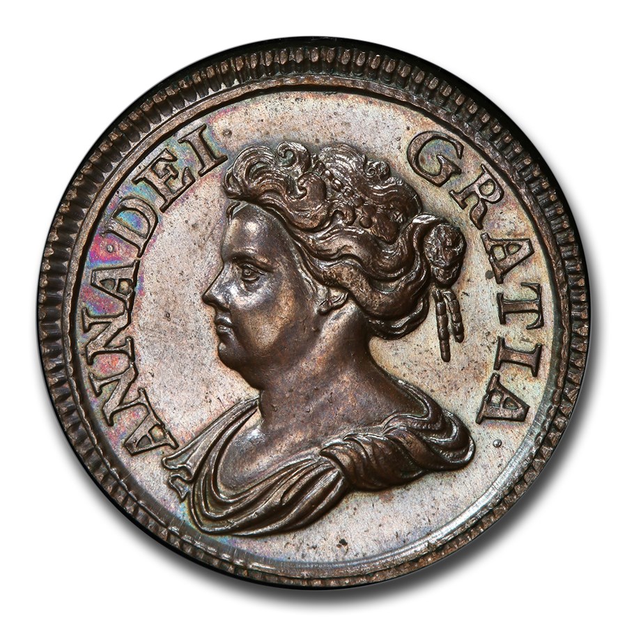 Buy 1714 Great Britain Pattern Farthing Queen Anne SP63 PCGS (BN) APMEX