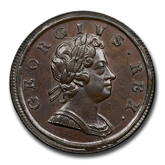 1717 Great Britain Half Penny George I MS-63 NGC (Brown) 1717 Great Britain Half Penny George I MS-63 NGC (Brown)