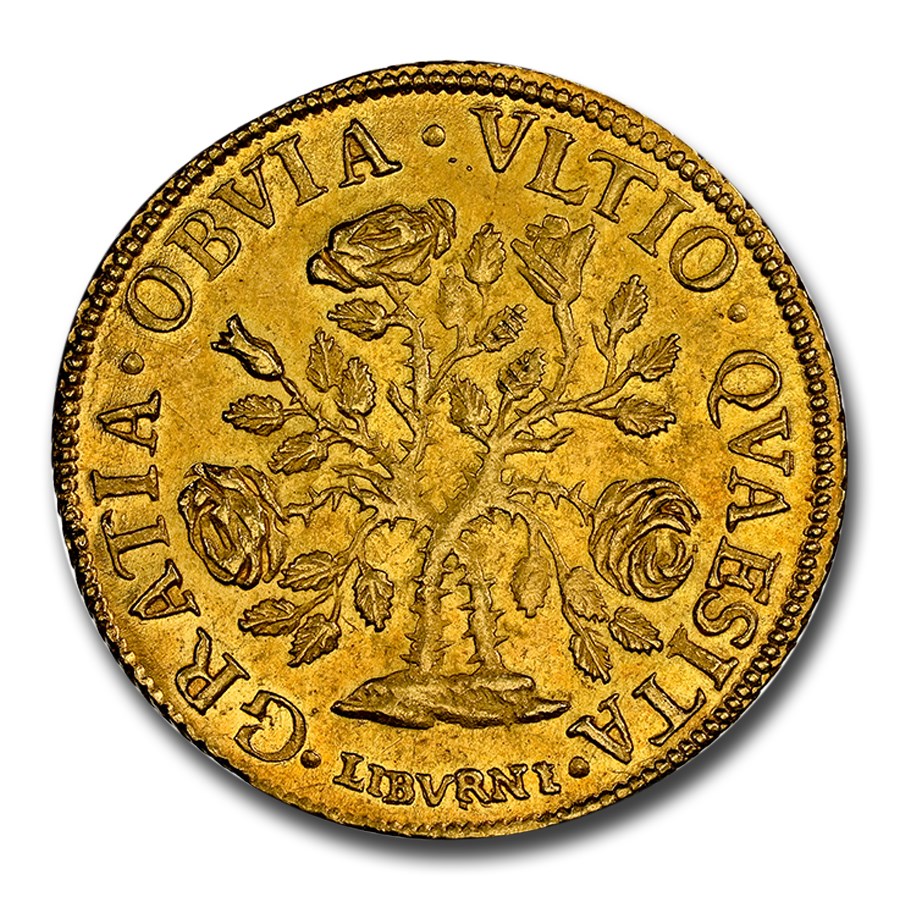 Buy 1718 Italy Livorno Gold Pezza d'Oro MS62 NGC APMEX