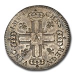 1720-A France Silver 1/3 Ecu Louis XV AU-58 NGC