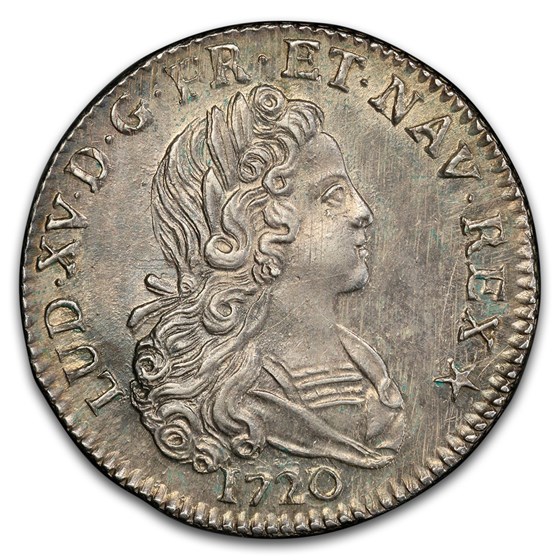 1720-N France Silver 1/3 Ecu Louis XV MS-62 PCGS