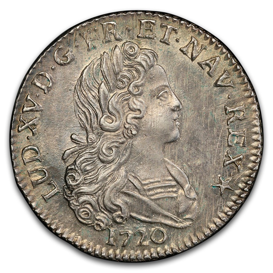 1720-N France Silver 1/3 Ecu Louis XV MS-62 PCGS