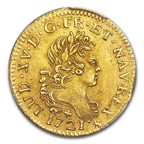 1721-A France Gold Louis D'or MS-62 PCGS 1721-A France Gold Louis D'or MS-62 PCGS