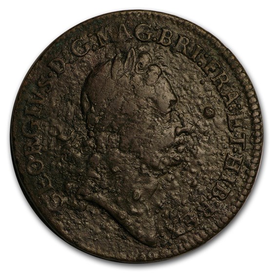 1722 Rosa Americana Twopence Fine Details 1722 Rosa Americana Twopence Fine Details