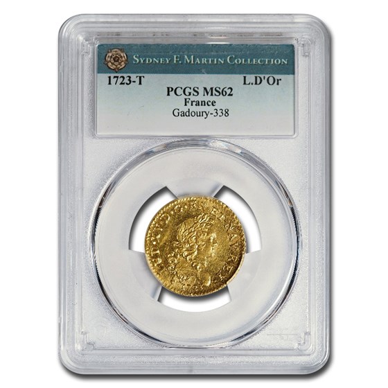 1723-T France Gold Louis D'or MS-62 PCGS (Gadoury-338) 1723-T France Gold Louis D'or MS-62 PCGS (Gadoury-338)