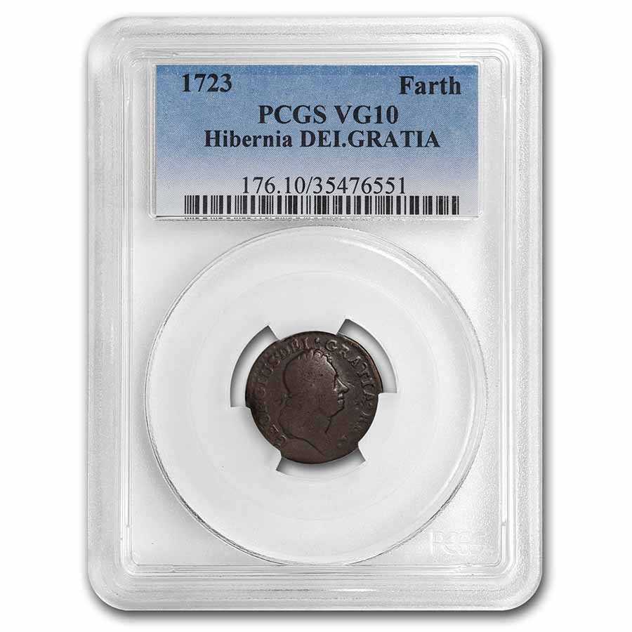 Buy 1723 Wood's Hibernia Farthing DEI GRATIA VG10 PCGS APMEX