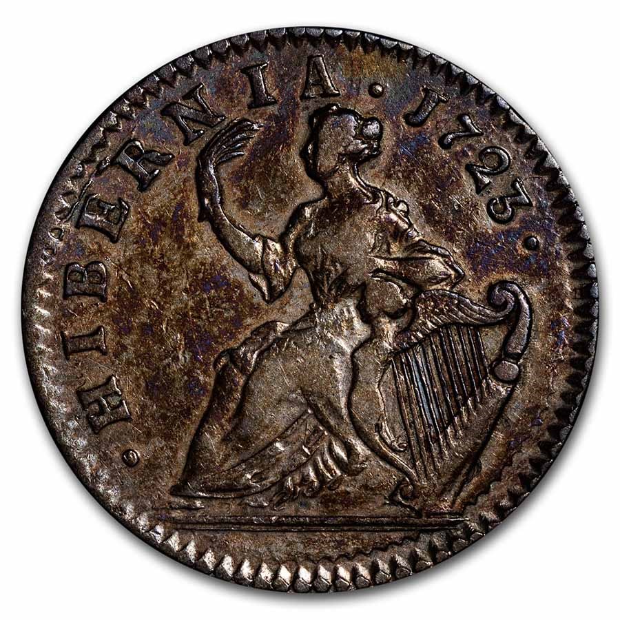Buy 1723 Wood's Hibernia Halfpenny AU APMEX