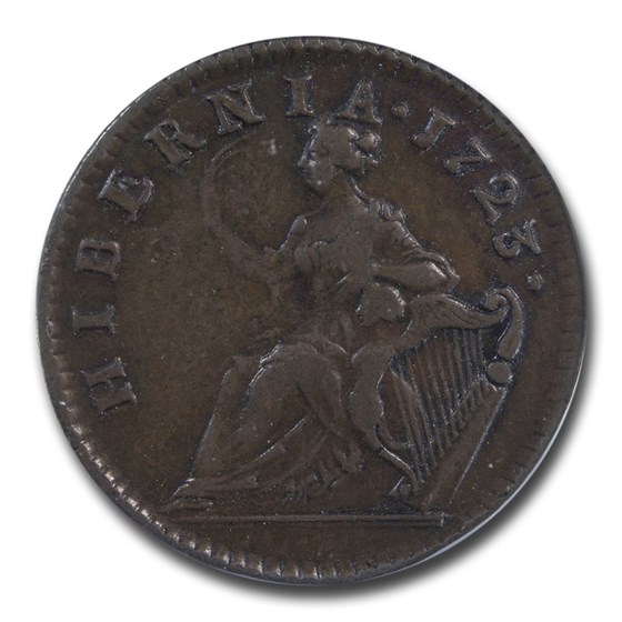 Buy 1723 Wood's Hibernia Halfpenny XF45 PCGS APMEX