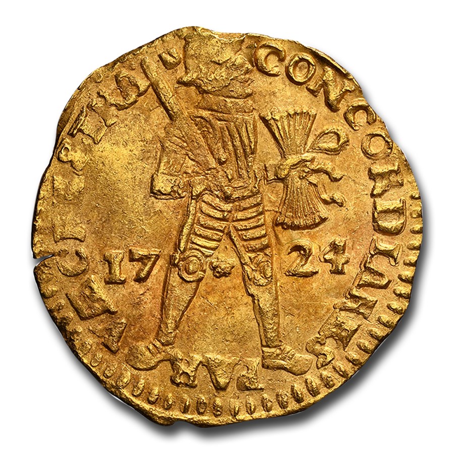 1724 Netherlands Gold Ducat MS-62 NGC (Utrecht)