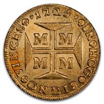 1725-M Brazil Gold 10000 Reis MS-62 PCGS