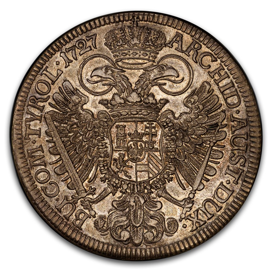 1727 Austria Silver Thaler Charles VI AU-55 PCGS