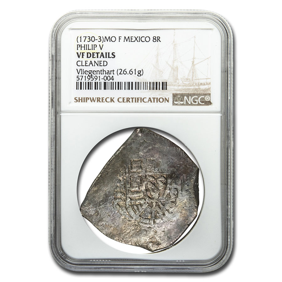 Buy 1730-3 Mo-F Mexico AR 8 Reales VF Details NGC Vliegenthart