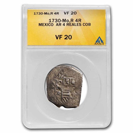 1730-Mo R Mexico Silver 4 Reales VF-20 ANACS 1730-Mo R Mexico Silver 4 Reales VF-20 ANACS