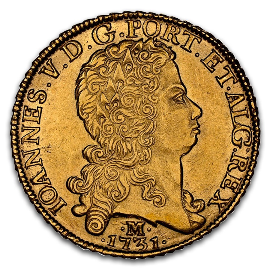 1731-M Brazil Gold 12800 Reis Joao V MS-62 NGC
