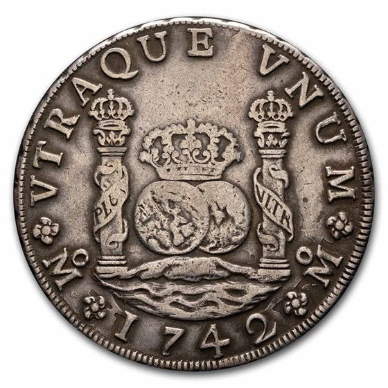 1732-1771 Mexico Silver 8 Reales "Pillar Dollar" Avg Circ 1732-1771 Mexico Silver 8 Reales "Pillar Dollar" Avg Circ