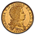 1732-M Brazil Gold 12800 Reis Joao V MS-63 NGC