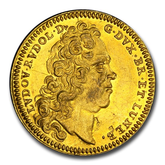 1733 Germany Gold Ducat AU-58 PCGS (Bruns-Wolf) 1733 Germany Gold Ducat AU-58 PCGS (Bruns-Wolf)