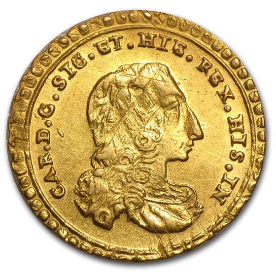 1736 Kingdom of Sicily Gold Oncia Charles III AU